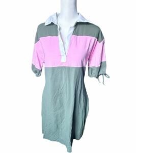 Free Assembly Dress Green Pink White Size Medium
